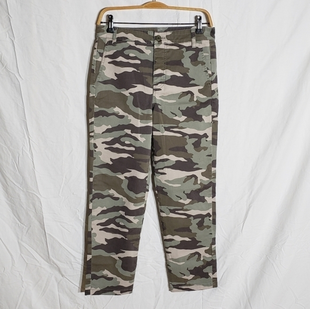 J. CREW Slouchy Boyfriend Camouflage Chino Cropped Pants Size 2 - Picture 9 of 9